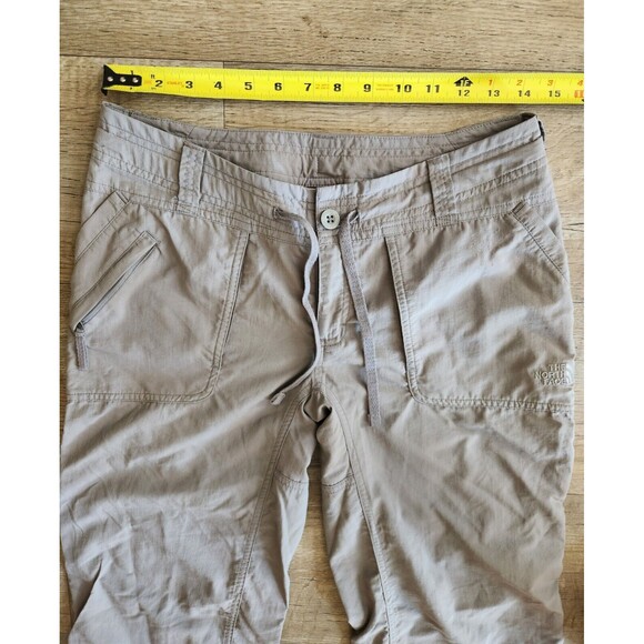 THE NORTH FACE Pants Women’s Sz 4 Gray Roll Tab Hiking Poly Stretch Cargo #CFW9 - Picture 5 of 6